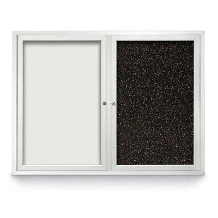 United Visual Products Corkboard, Buff/Black, 72" x 48" UV419I-BLACK-BUFF